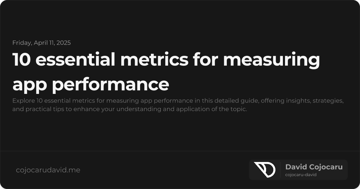 10 Essential Metrics for Measuring App Performance visual cover image