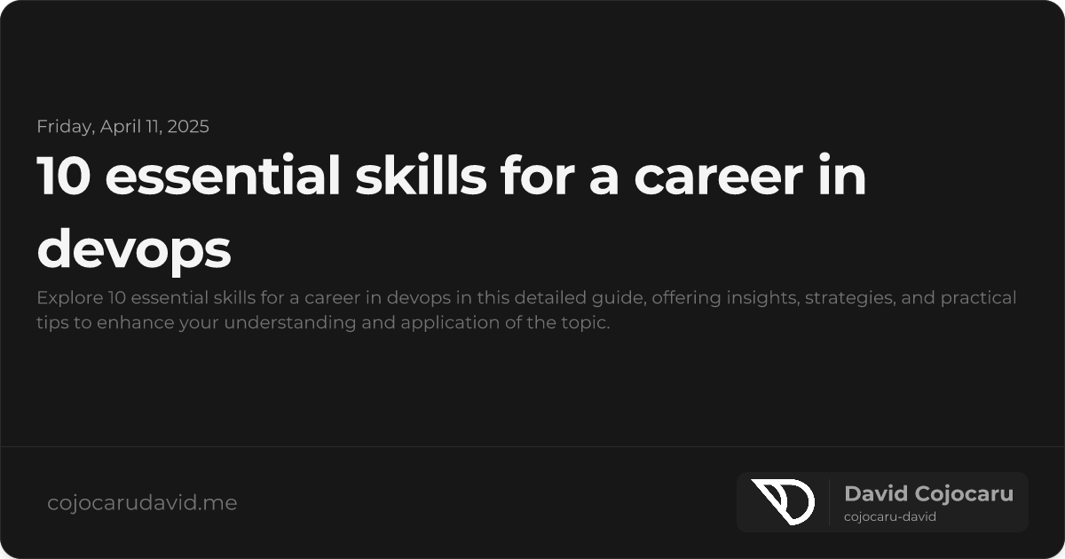 10 Essential Skills for a Career in DevOps visual cover image