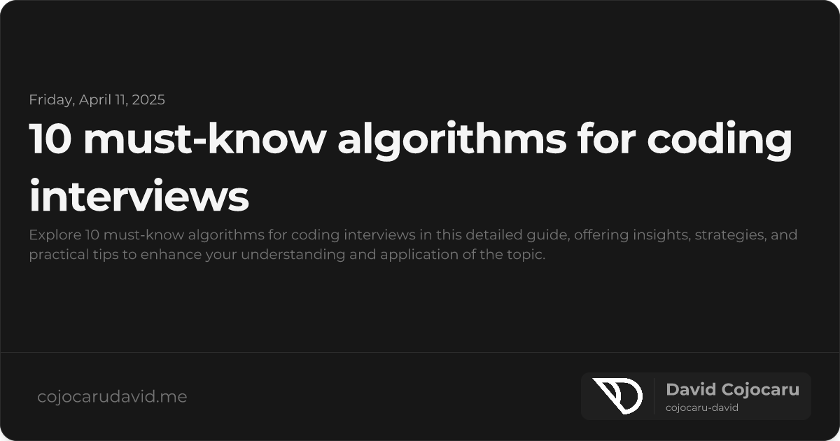 10 Must-Know Algorithms for Coding Interviews visual cover image