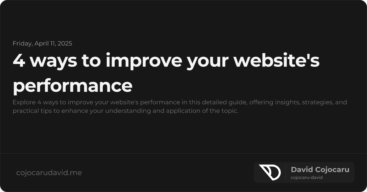 4 Ways to Improve Your Website's Performance visual cover image