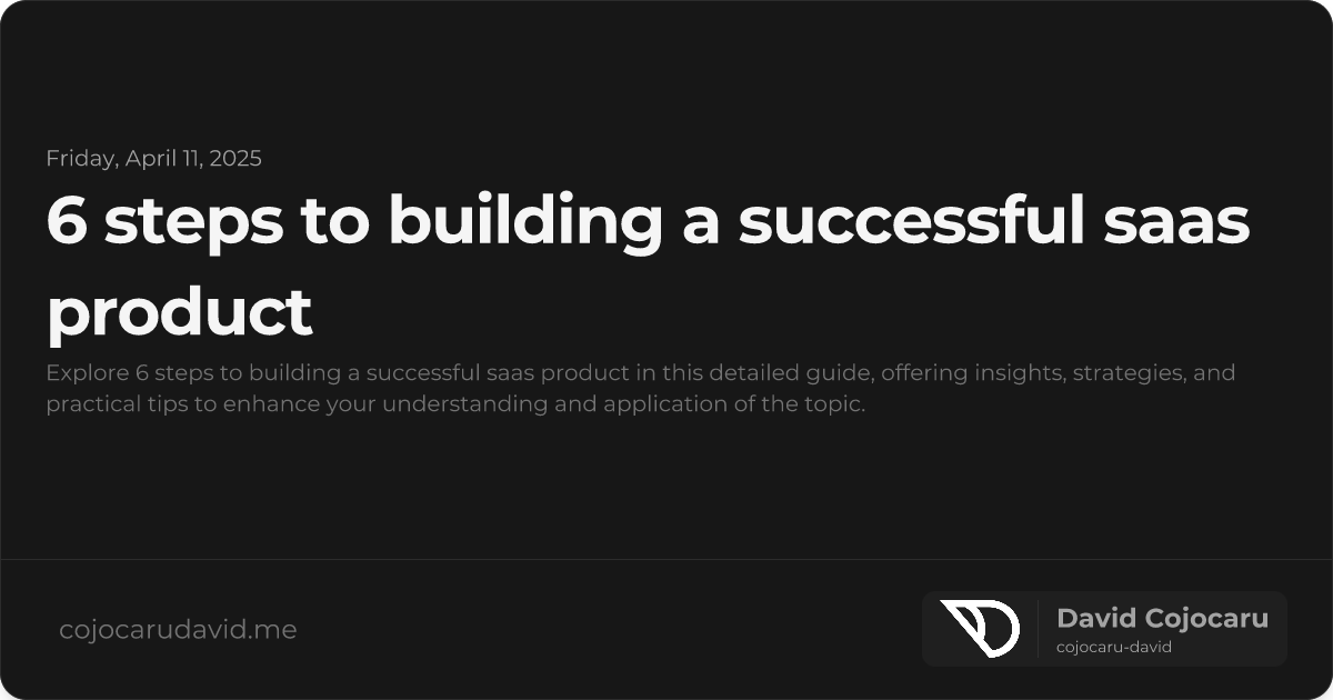 6 Steps to Building a Successful SaaS Product visual cover image