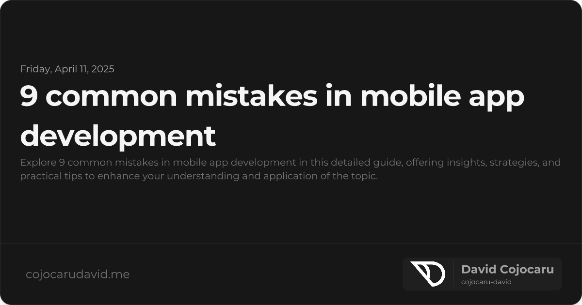 9 Common Mistakes in Mobile App Development visual cover image