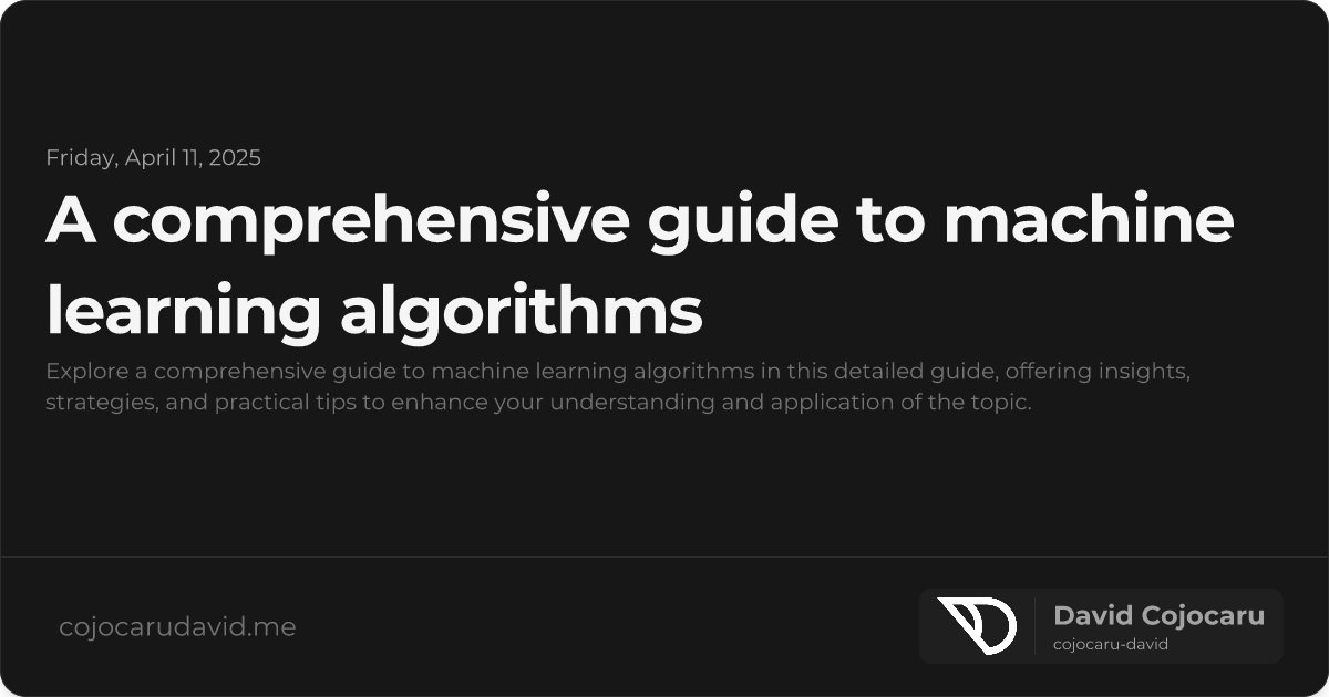 A Comprehensive Guide to Machine Learning Algorithms visual cover image