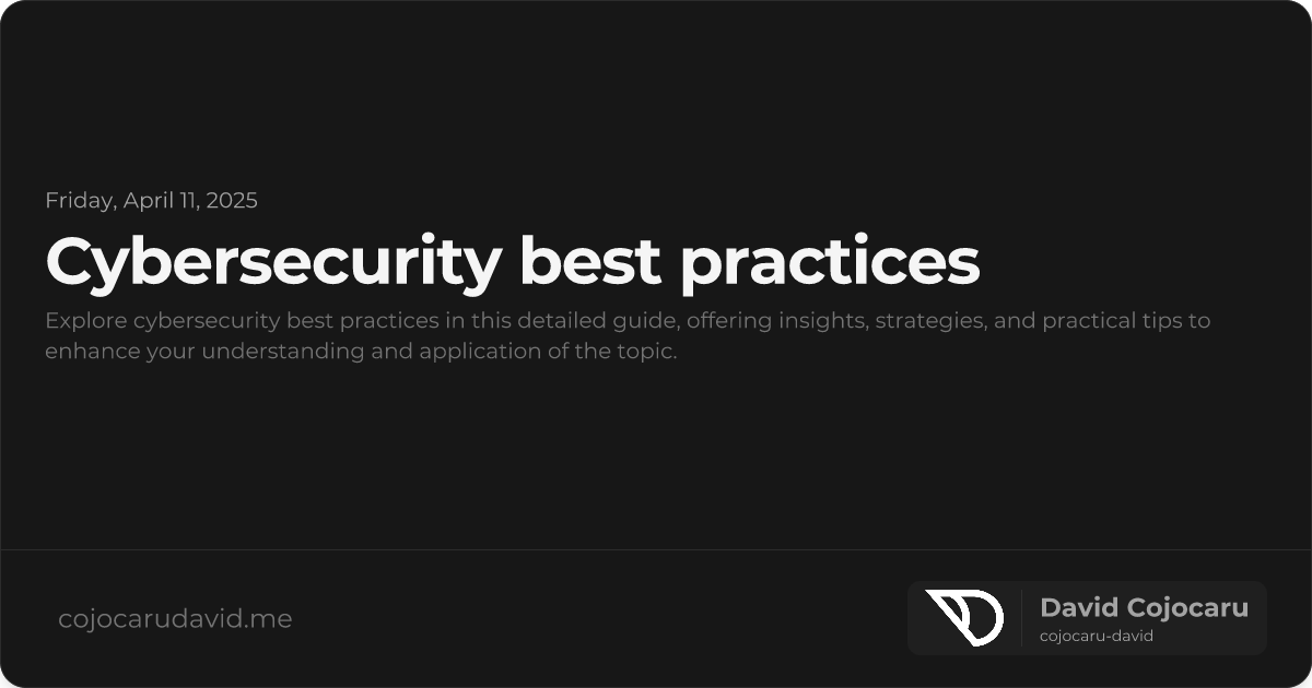 Cybersecurity Best Practices visual cover image