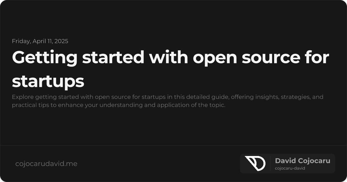 Getting Started With Open Source for Startups visual cover image