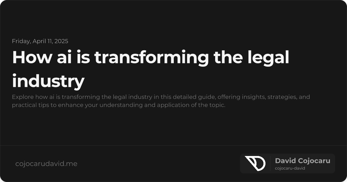 How AI is Transforming the Legal Industry visual cover image