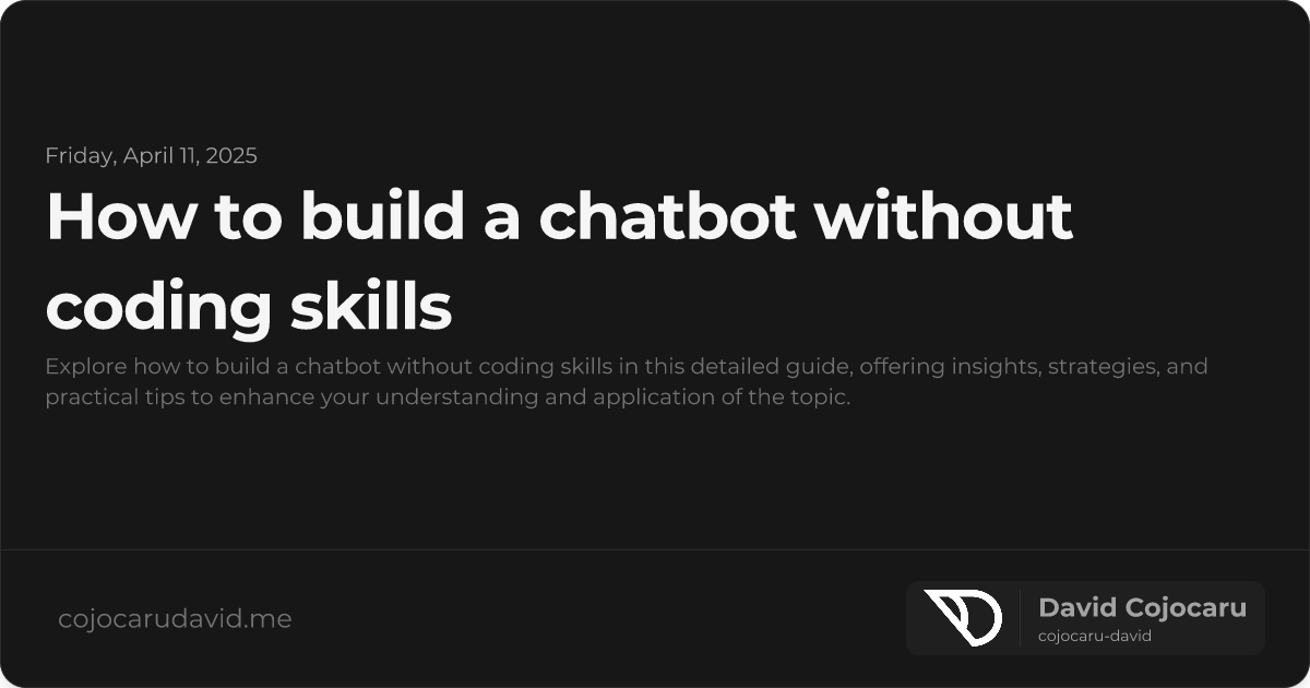 How to Build a Chatbot Without Coding Skills visual cover image