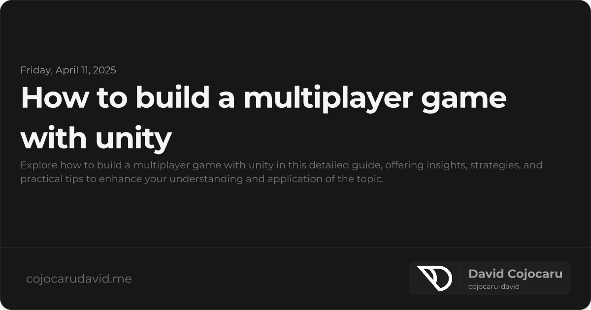 How to Build a Multiplayer Game with Unity visual cover image