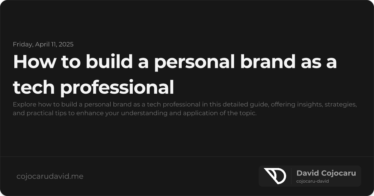 How to Build a Personal Brand as a Tech Professional visual cover image