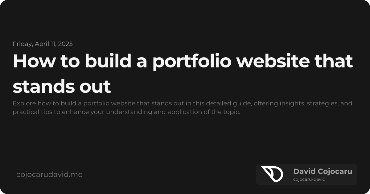 How to Build a Portfolio Website That Stands Out visual cover image