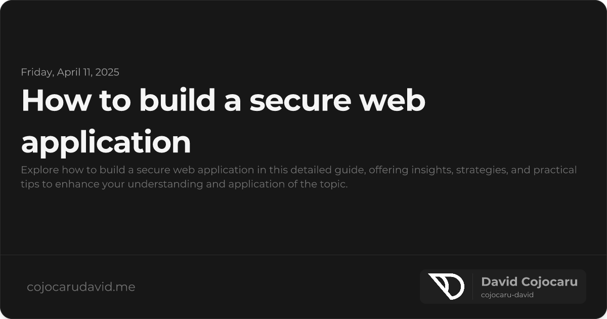 How to Build a Secure Web Application visual cover image
