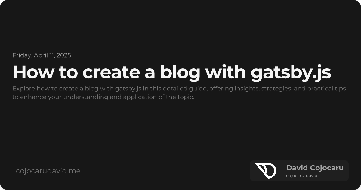 How to Create a Blog with Gatsby.js visual cover image