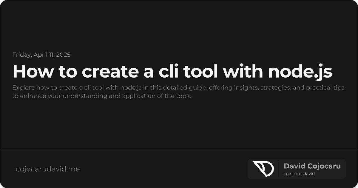 How to Create a CLI Tool with Node.js visual cover image