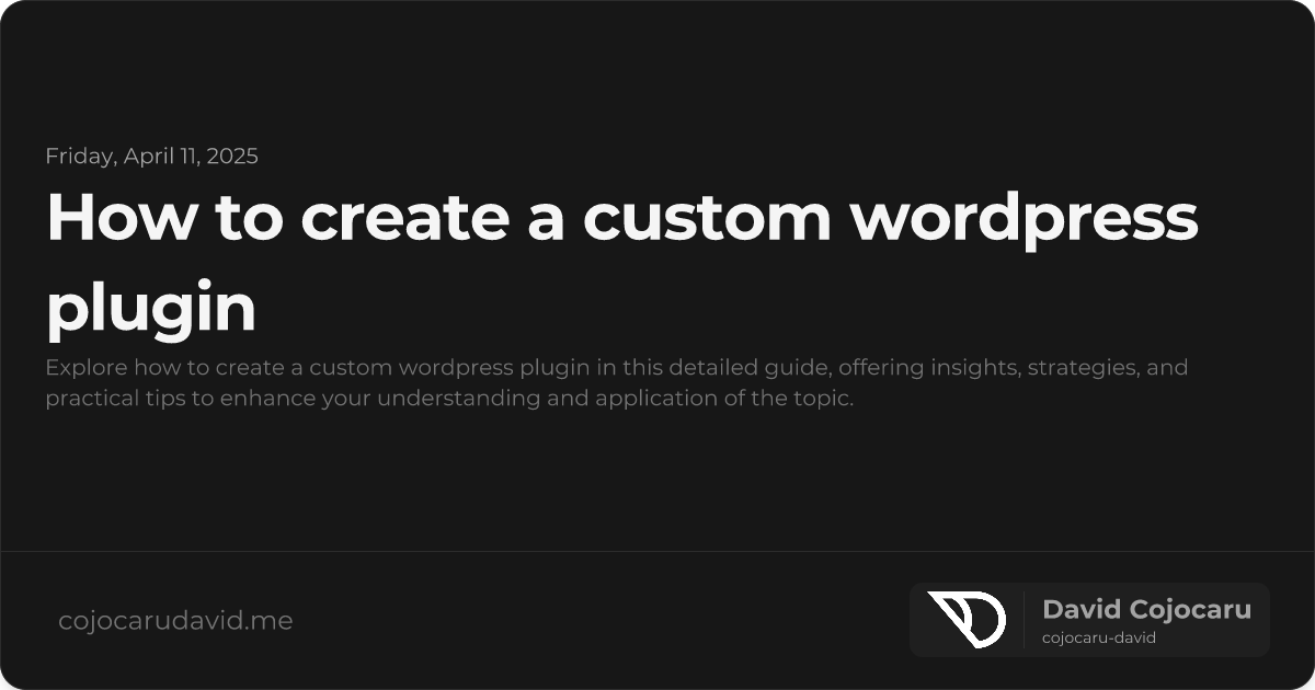 How to Create a Custom WordPress Plugin visual cover image