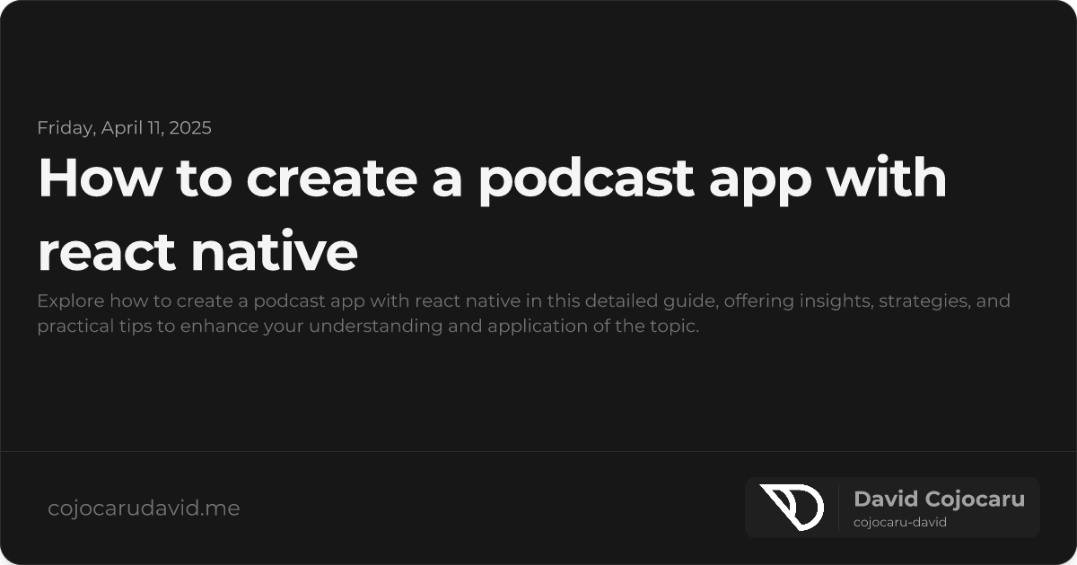 How to Create a Podcast App with React Native visual cover image