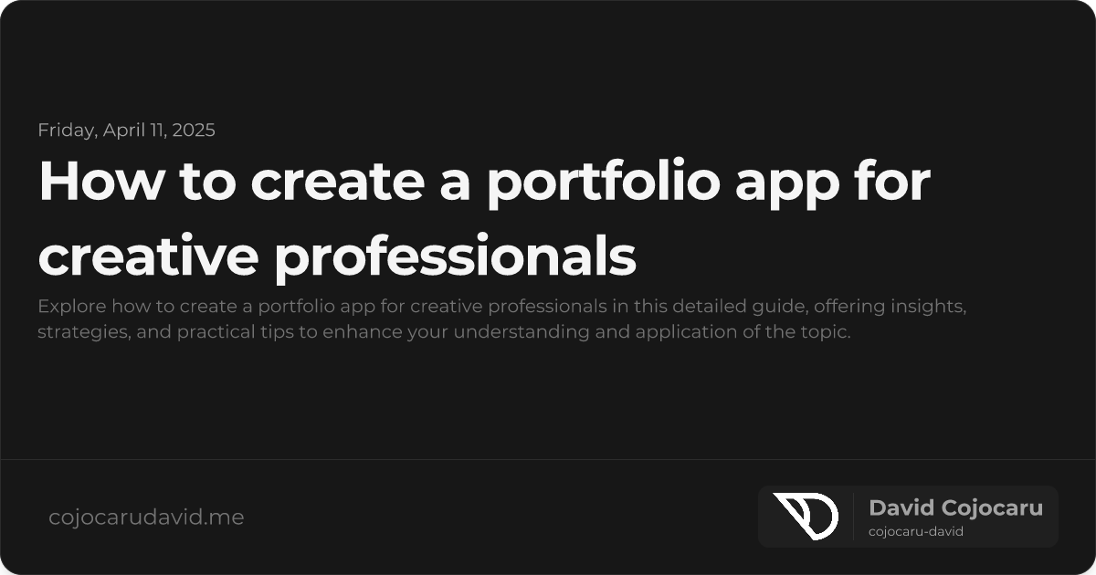 How to Create a Portfolio App for Creative Professionals visual cover image