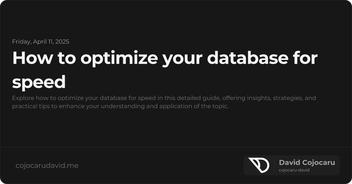 How to Optimize Your Database for Speed visual cover image
