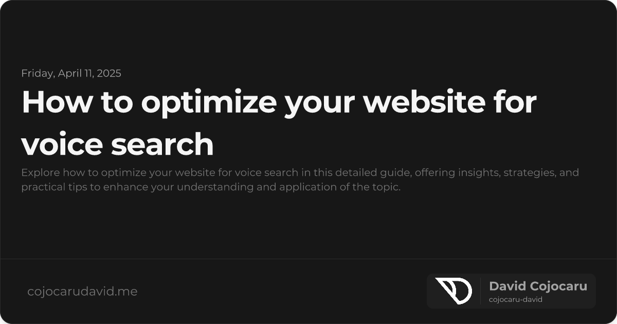 How to Optimize Your Website for Voice Search visual cover image