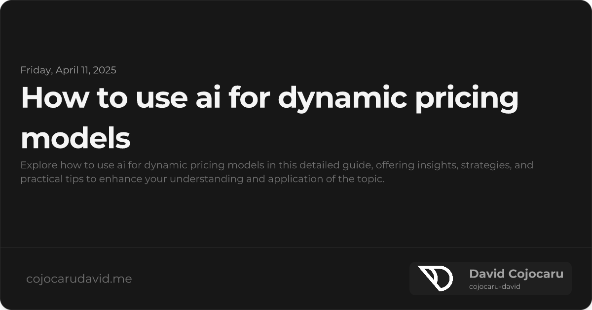How to Use AI for Dynamic Pricing Models visual cover image