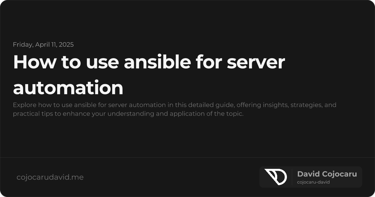 How to Use Ansible for Server Automation visual cover image