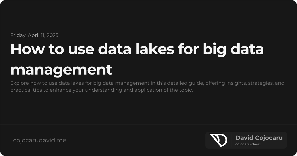 How to Use Data Lakes for Big Data Management visual cover image