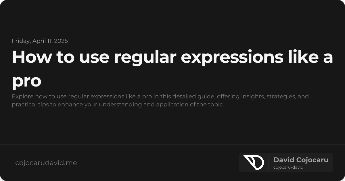 How to Use Regular Expressions Like a Pro visual cover image