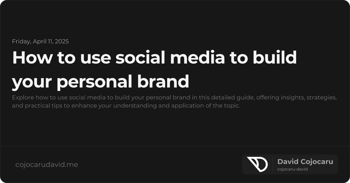 How to Use Social Media to Build Your Personal Brand visual cover image