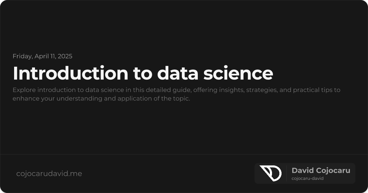 Introduction to Data Science visual cover image