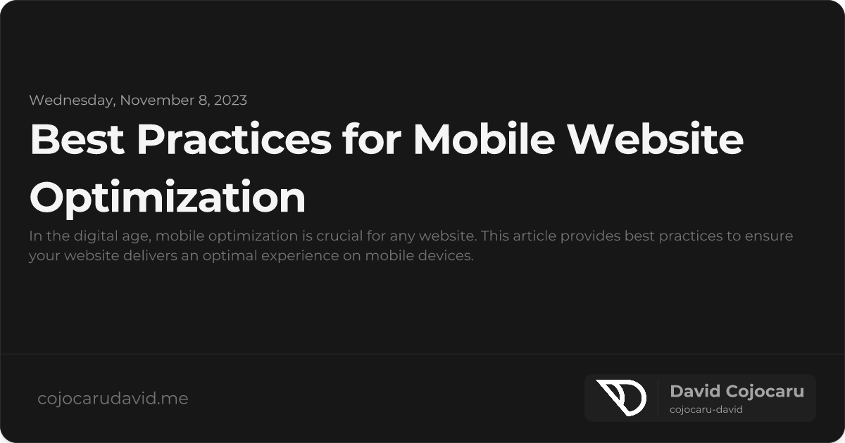 Illustration of mobile website optimization best practices