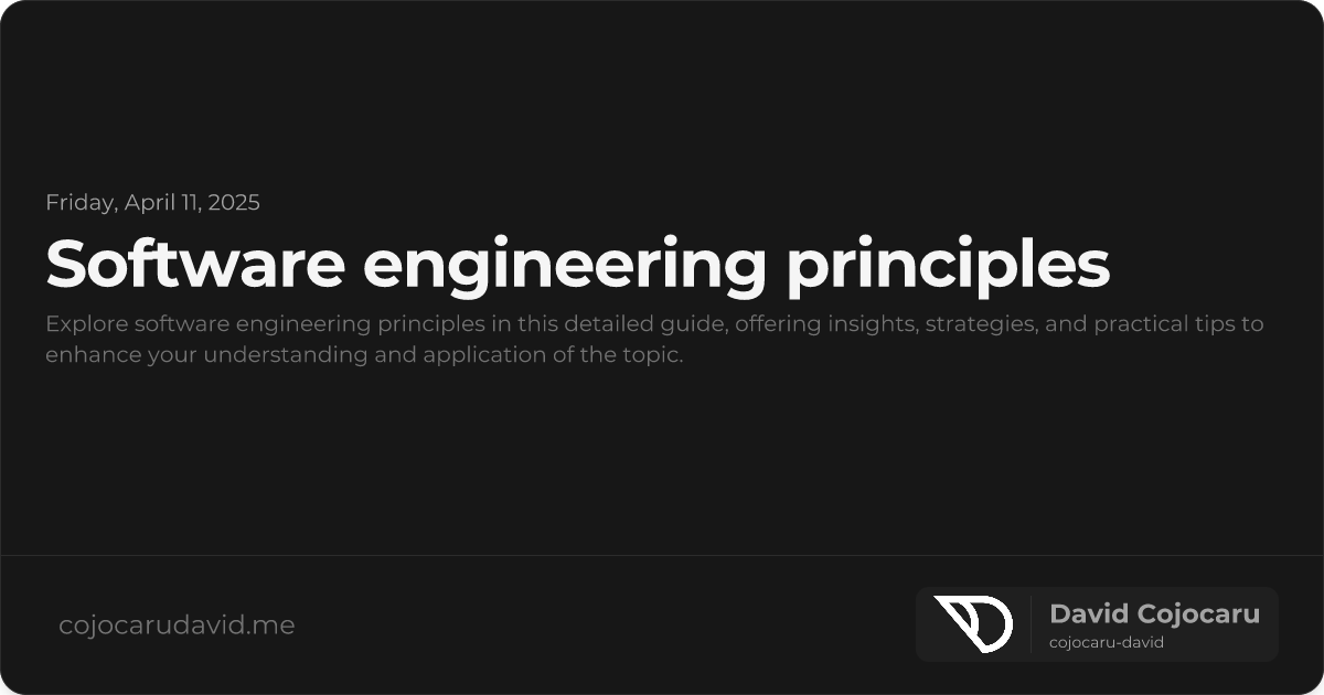 Software Engineering Principles visual cover image