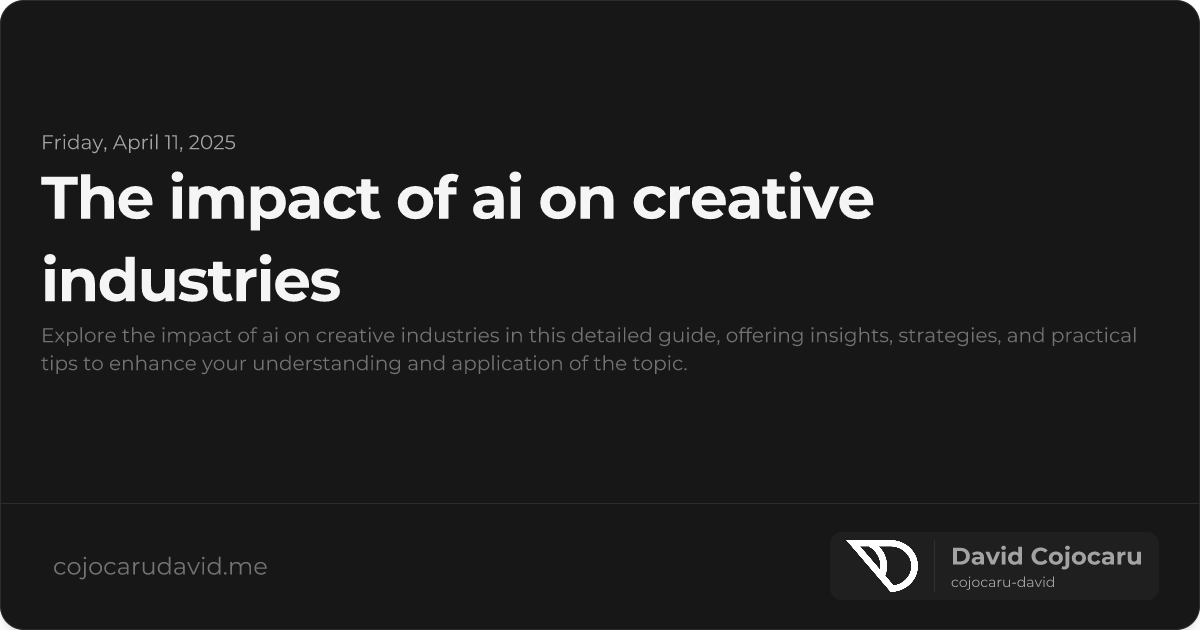 The Impact of AI on Creative Industries visual cover image