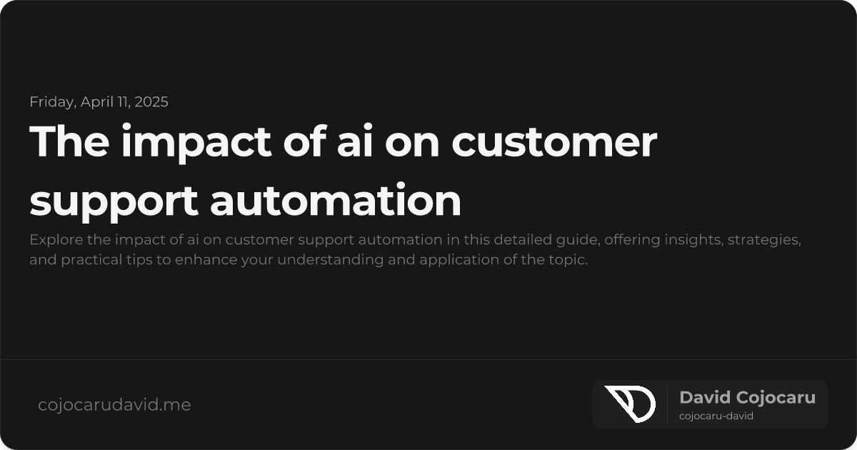The Impact of AI on Customer Support Automation visual cover image