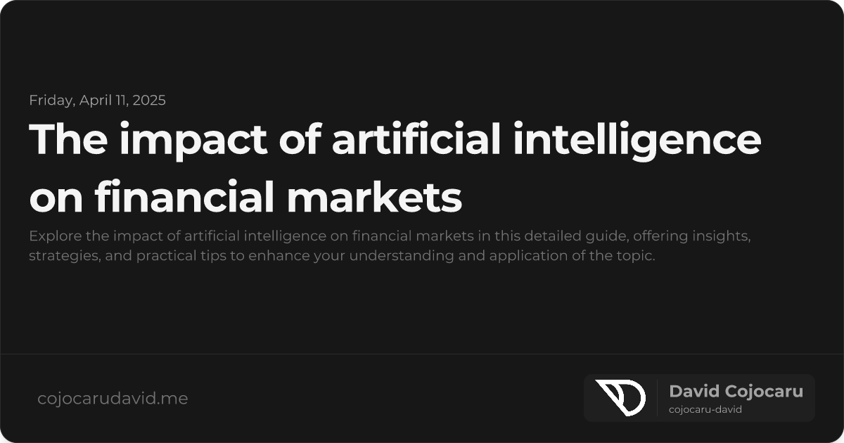 The Impact of Artificial Intelligence on Financial Markets visual cover image