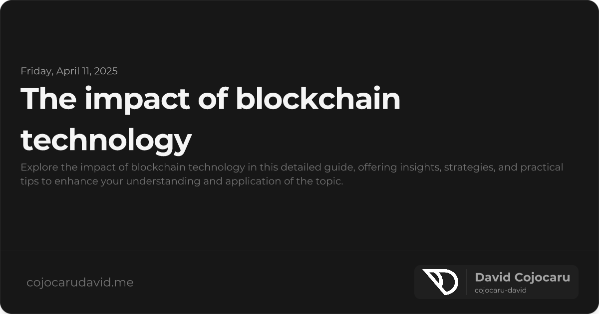 The Impact of Blockchain Technology visual cover image