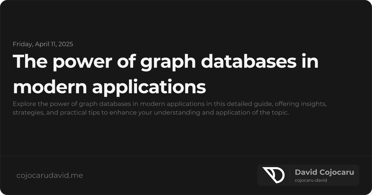 The Power of Graph Databases in Modern Applications visual cover image