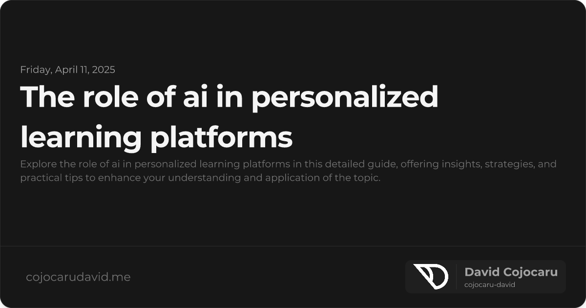 The Role of AI in Personalized Learning Platforms visual cover image