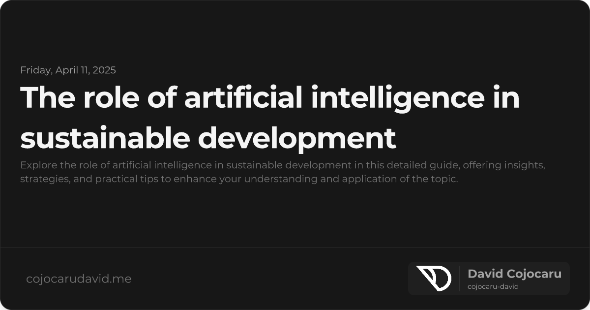 The Role of Artificial Intelligence in Sustainable Development visual cover image
