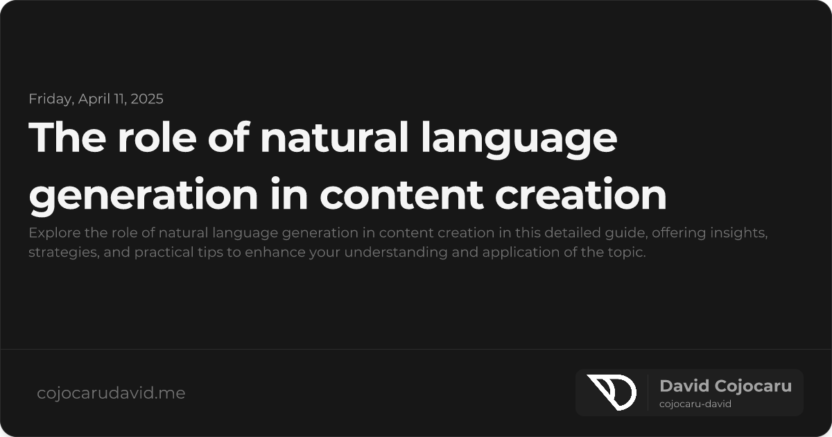 The Role of Natural Language Generation in Content Creation visual cover image
