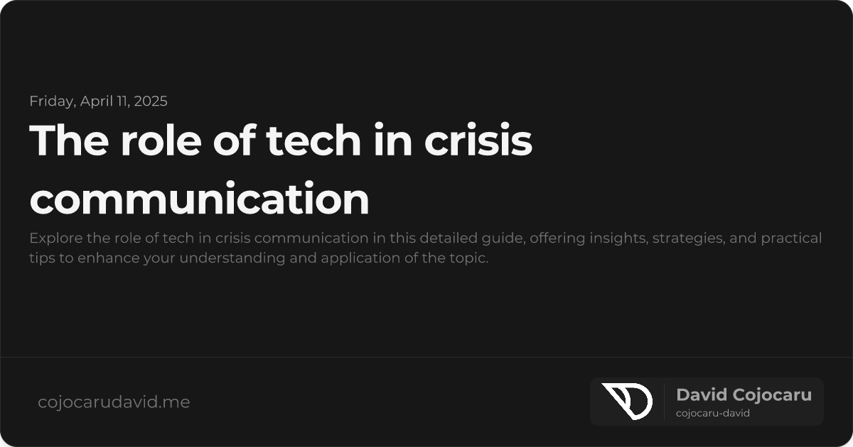The Role of Tech in Crisis Communication visual cover image
