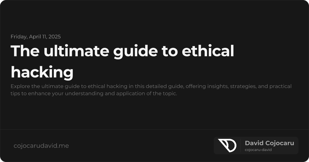 The Ultimate Guide to Ethical Hacking visual cover image