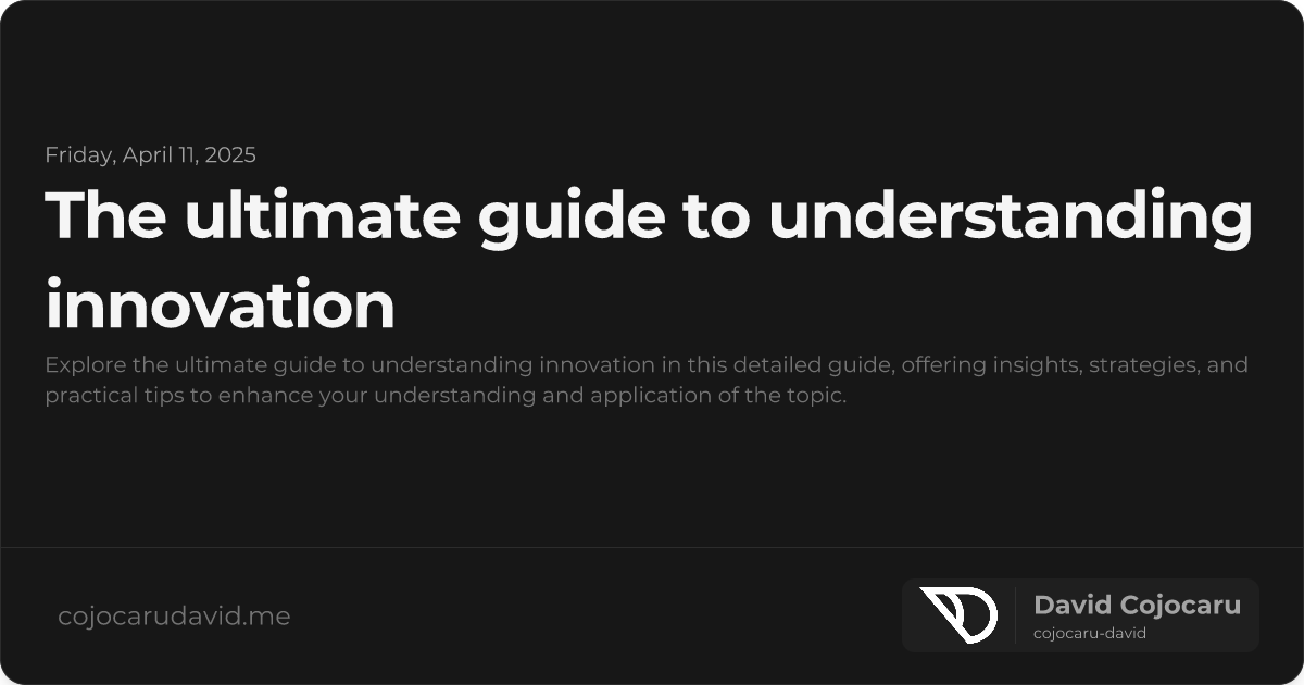The Ultimate Guide to Understanding Innovation visual cover image