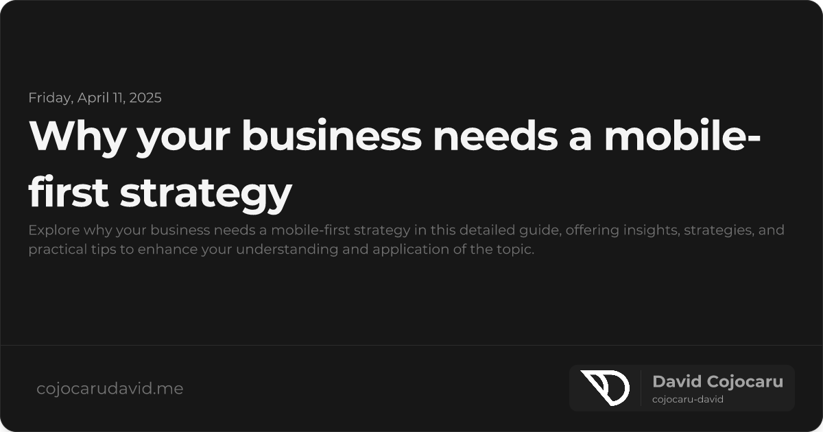 Why Your Business Needs a Mobile-First Strategy visual cover image